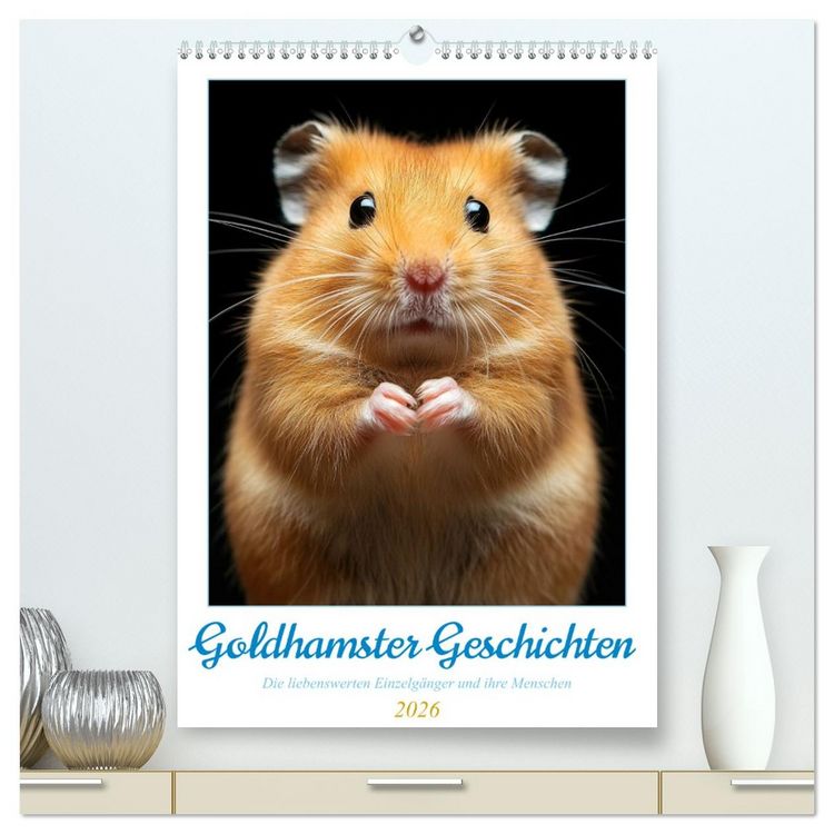 Produktbild: Goldhamster Geschichten (hochwertiger Premium Wandkalender 2026 DIN A2 hoch), Kunstdruck in Hochglanz