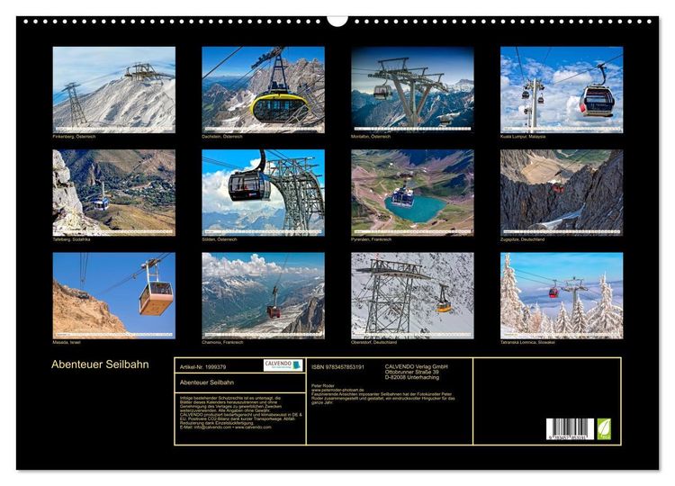 Produktbild: Abenteuer Seilbahn (Wandkalender 2026 DIN A2 quer), CALVENDO Monatskalender