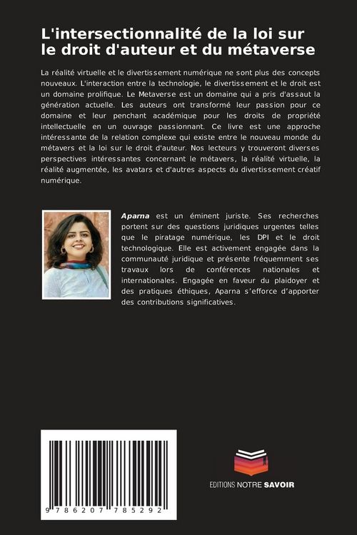 Produktbild: L'intersectionnalit&eacute; de la loi sur le droit d'auteur et du m&eacute;taverse