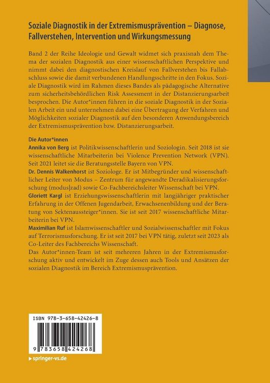 Produktbild: Soziale Diagnostik in der Extremismuspr&auml;vention &ndash; Diagnose, Fallverstehen, Intervention und Wirkungsmessung