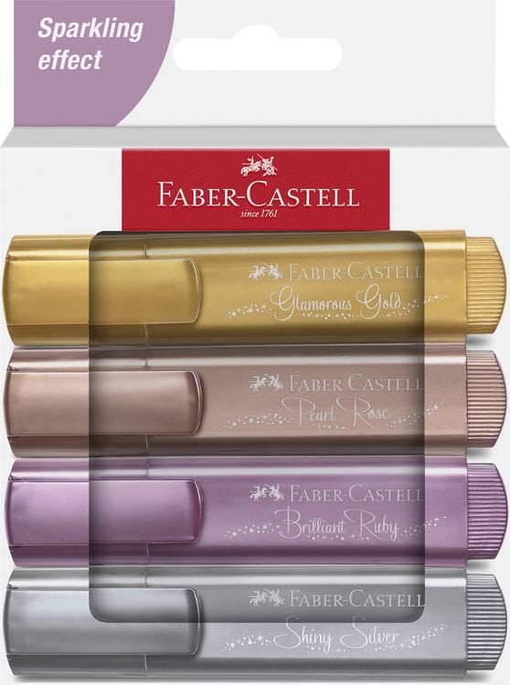 Produktbild: Faber-Castell Textmarker TL 46 Metallic 4er Kartonetui