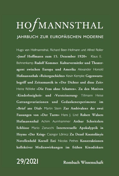 Produktbild: Hofmannsthal - Jahrbuch zur europ&auml;ischen Moderne