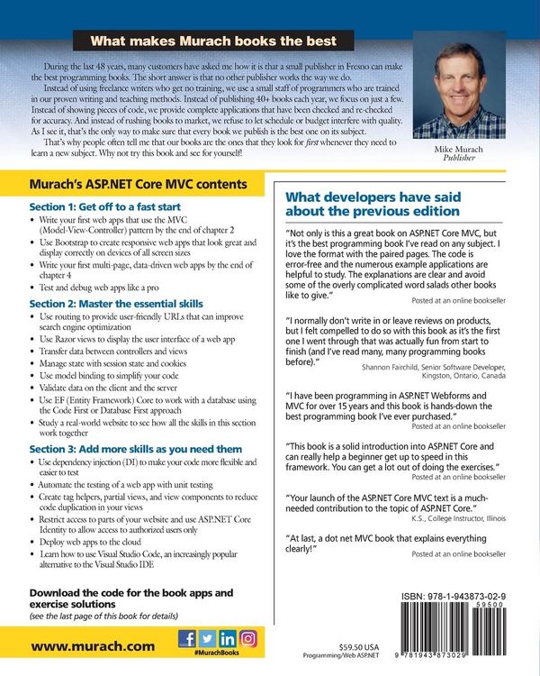 Produktbild: Murach's ASP.NET Core MVC (2nd Edition)