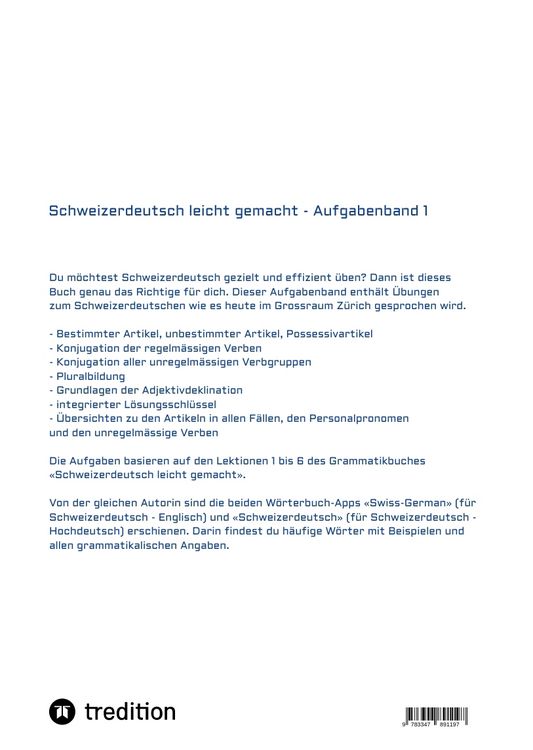 Produktbild: Schweizerdeutsch leicht gemacht - Aufgabenband 1