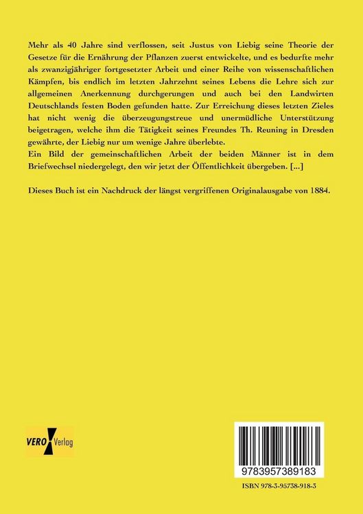 Produktbild: Briefwechsel zwischen Justus von Liebig und Theodor Reuning