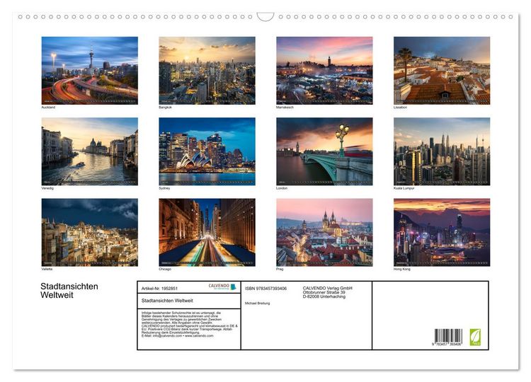 Produktbild: Stadtansichten Weltweit (Wandkalender 2026 DIN A2 quer), CALVENDO Monatskalender