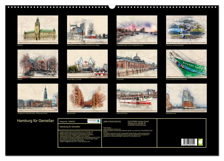 Produktbild: Hamburg f&uuml;r Genie&szlig;er (Wandkalender 2026 DIN A2 quer), CALVENDO Monatskalender