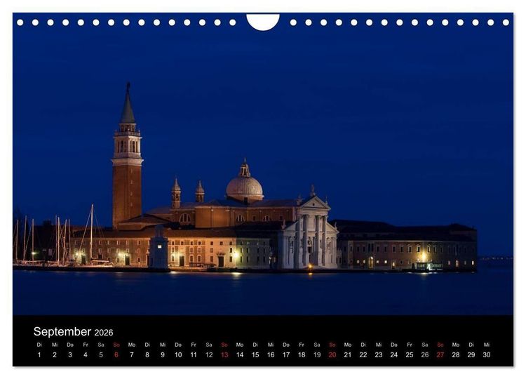 Produktbild: Venedig bei Nacht (Wandkalender 2026 DIN A4 quer), CALVENDO Monatskalender