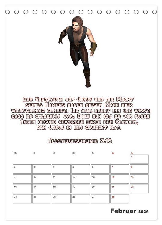 Produktbild: drei.sechzehn - Der Jesus Kalender (Tischkalender 2026 DIN A5 hoch), CALVENDO Monatskalender