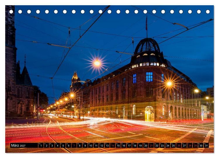 Produktbild: City Lights Saarbr&uuml;cken (Tischkalender 2027 DIN A5 quer), CALVENDO Monatskalender