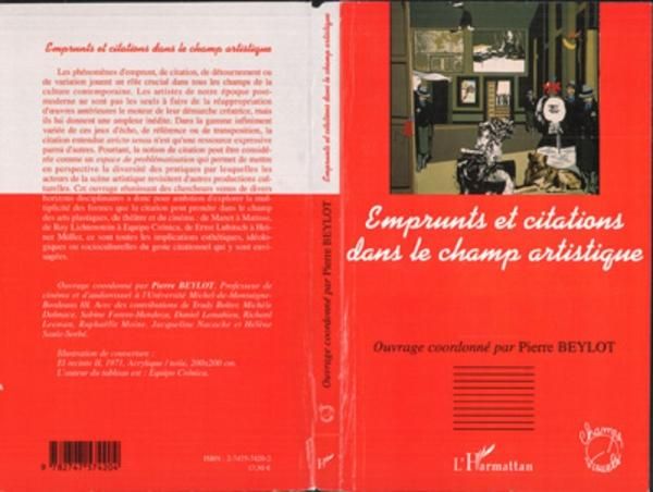 Produktbild: Emprunts et citations dans le champ artistique