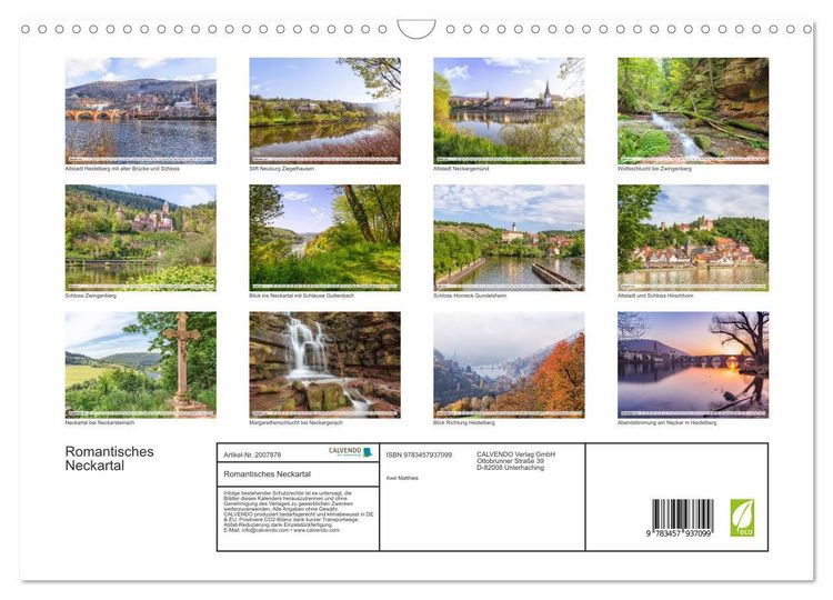 Produktbild: Romantisches Neckartal (Wandkalender 2026 DIN A3 quer), CALVENDO Monatskalender