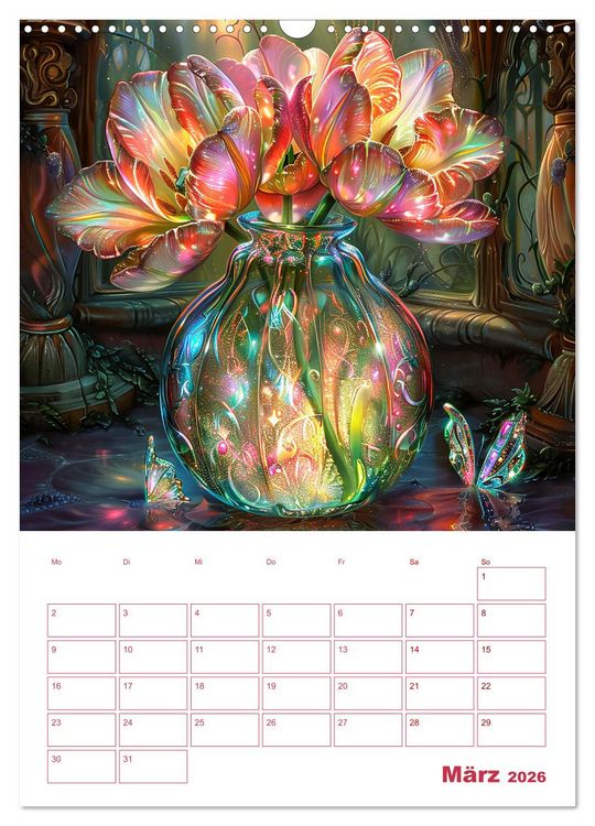 Produktbild: Blumenglanz (Wandkalender 2026 DIN A3 hoch), CALVENDO Monatskalender