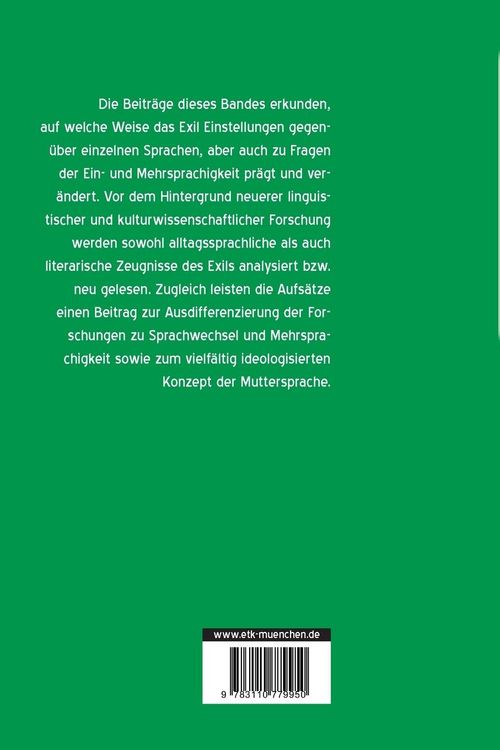 Produktbild: Sprache(n) im Exil