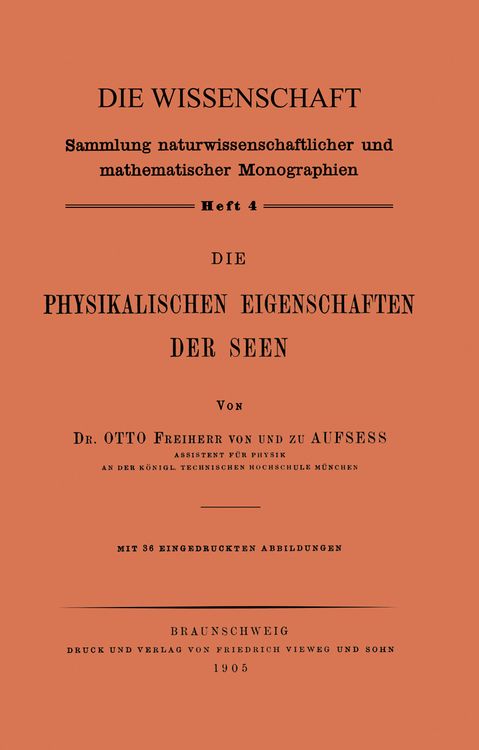 Produktbild: Die Physikalischen Eigenschaften der Seen
