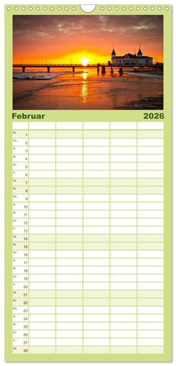 Produktbild: Familienplaner 2026 - Die Insel Usedom in Bildern mit 5 Spalten (Wandkalender, 21 x 45 cm) CALVENDO