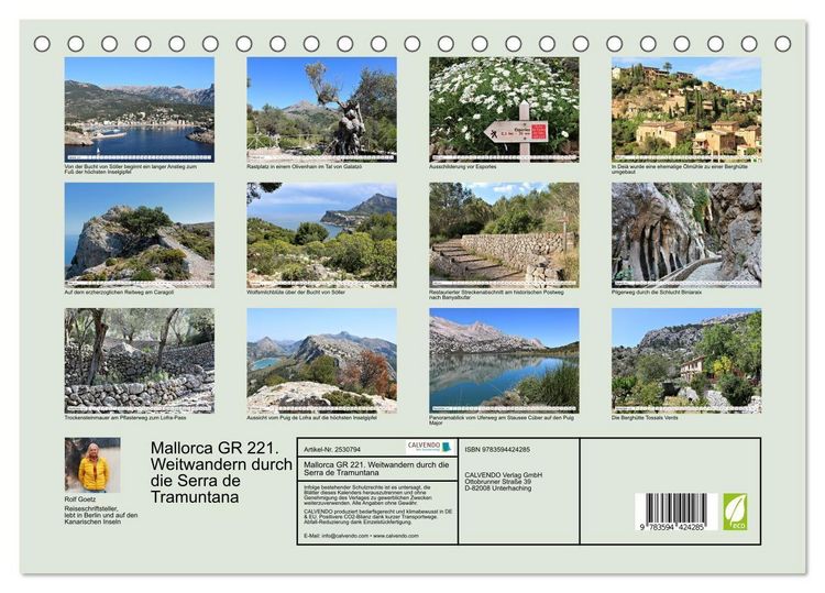 Produktbild: Mallorca GR 221. Weitwandern durch die Serra de Tramuntana (Tischkalender 2027 DIN A5 quer), CALVENDO Monatskalender