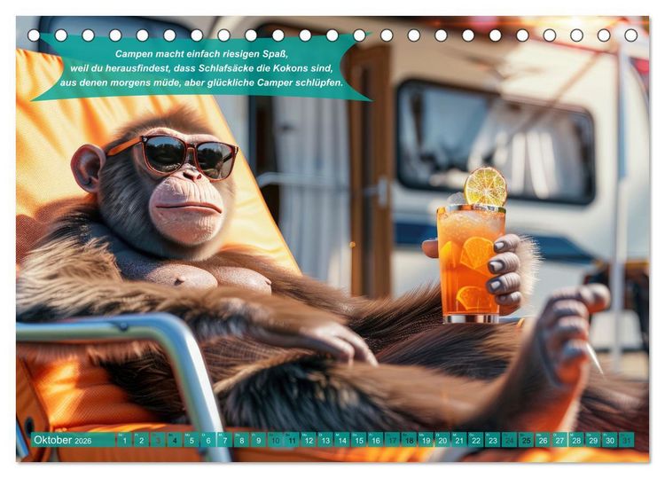 Produktbild: Der tierisch lustige Camping-Kalender (Tischkalender 2026 DIN A5 quer), CALVENDO Monatskalender