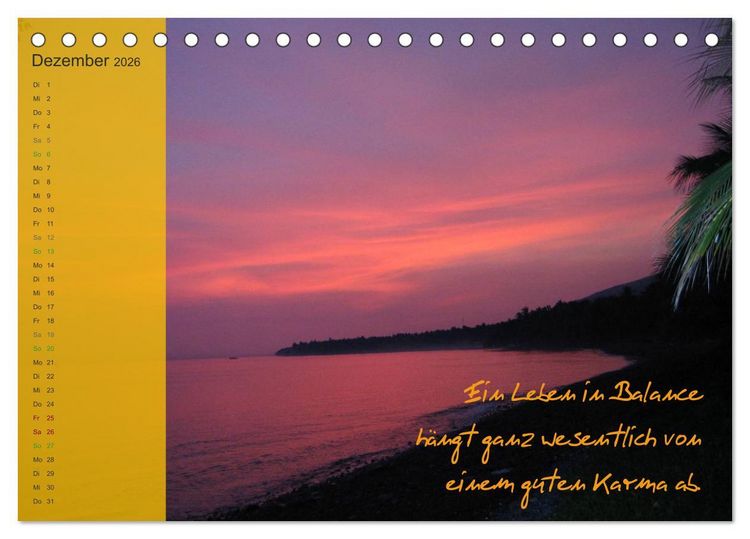 Produktbild: Bali und Java ~ mit indonesischen Weisheiten (Tischkalender 2026 DIN A5 quer), CALVENDO Monatskalender