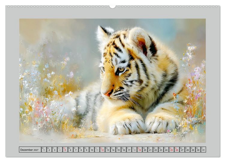 Produktbild: Tigerbabys. Kleine J&auml;ger erkunden die Welt (Wandkalender 2027 DIN A2 quer), CALVENDO Monatskalender