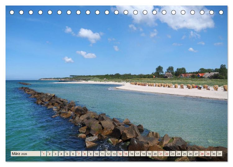 Produktbild: Ostseebad Wustrow K&uuml;stenimpressionen (Tischkalender 2026 DIN A5 quer), CALVENDO Monatskalender