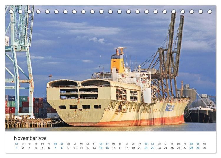 Produktbild: Gro&szlig;e und kleine Schiffe im Seehafen Seattle (Tischkalender 2026 DIN A5 quer), CALVENDO Monatskalender