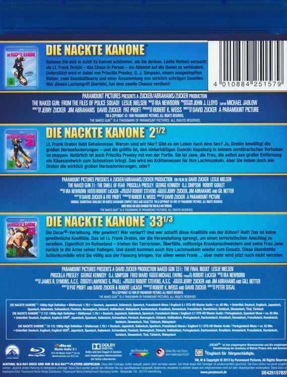 Produktbild: Die nackte Kanone - Box-Set [3 BRs]