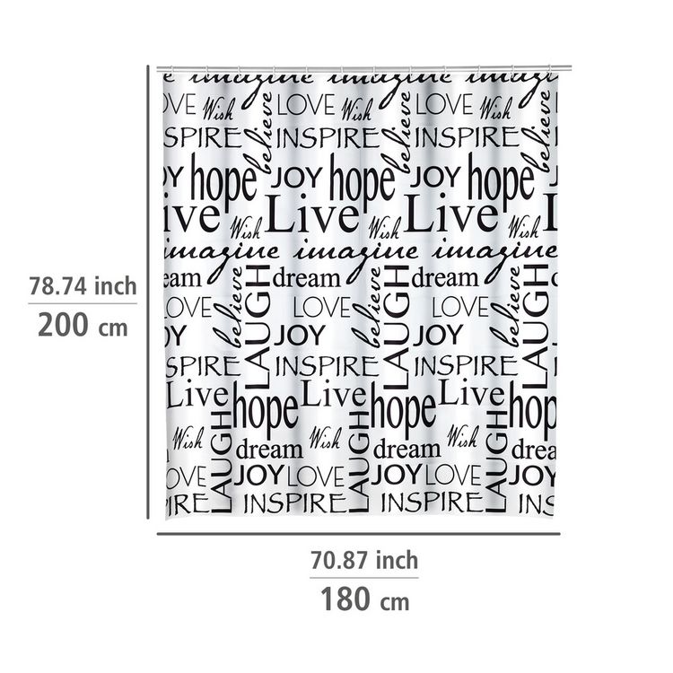 Produktbild: Duschvorhang Mod. Live, 180 x 200 cm
