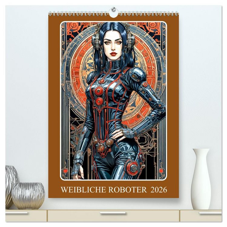 Produktbild: Weibliche Roboter (hochwertiger Premium Wandkalender 2026 DIN A2 hoch), Kunstdruck in Hochglanz