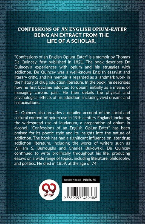 Produktbild: Confessions Of An English Opium-Eater Being An Extract From The Life Of A Scholar.