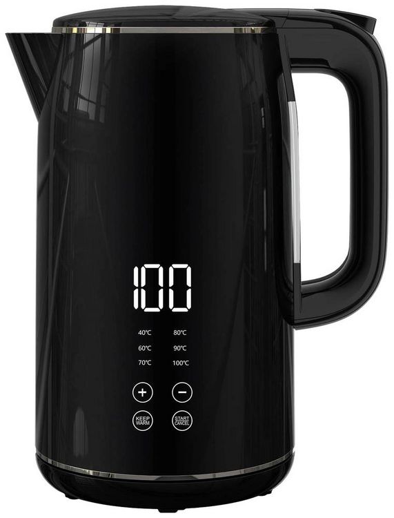 Produktbild: Kalorik TKG JK 2000 Wasserkocher schnurlos, mit Display Schwarz Fassungsverm&ouml;gen: 1.7l