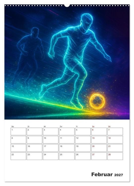Produktbild: Vision Fu&szlig;ball Licht - Kraft - Spiel (hochwertiger Premium Wandkalender 2027 DIN A2 hoch), Kunstdruck in Hochglanz