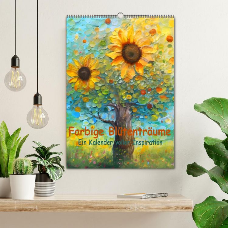 Produktbild: Farbige Bl&uuml;tentr&auml;ume - Ein Kalender voller Inspiration (Wandkalender 2026 DIN A2 hoch), CALVENDO Monatskalender