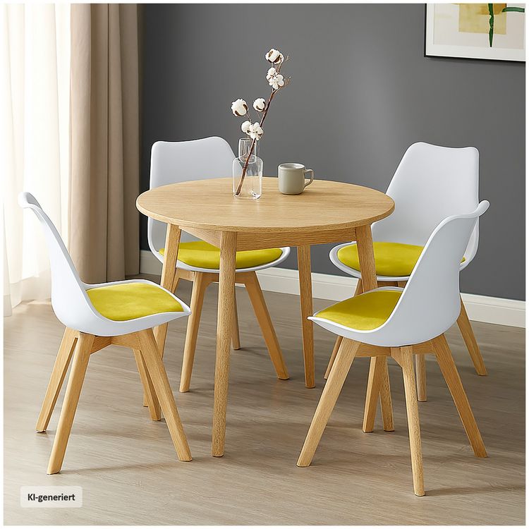 Produktbild: HTI-Living HTI-Living 4er Set Design-St&uuml;hle mit Sitzpolster Esszimmerst&uuml;hle im skandinavischen Stil