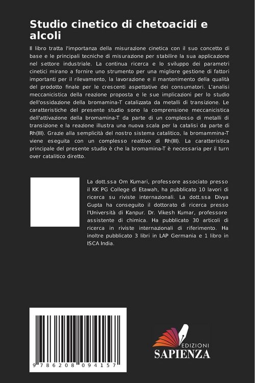 Produktbild: Studio cinetico di chetoacidi e alcoli