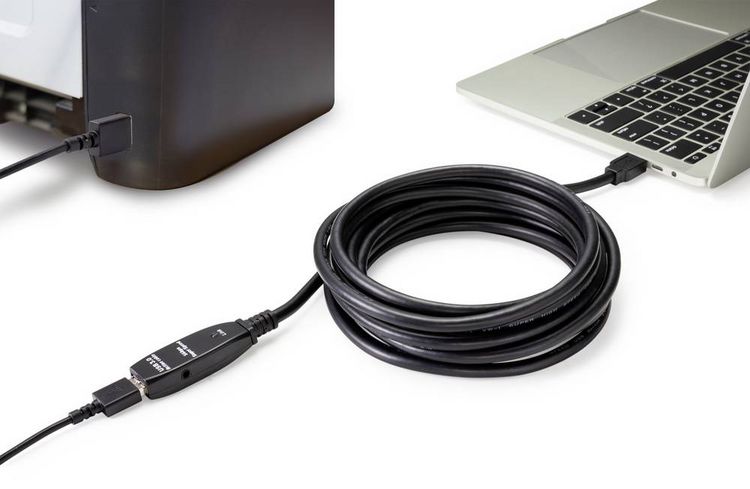 Produktbild: Renkforce USB-Kabel USB 3.2 Gen1 USB-A Stecker, USB-A Buchse 20.00 m Schwarz Aktiv mit Signalverst&auml;rkung RF-4598350