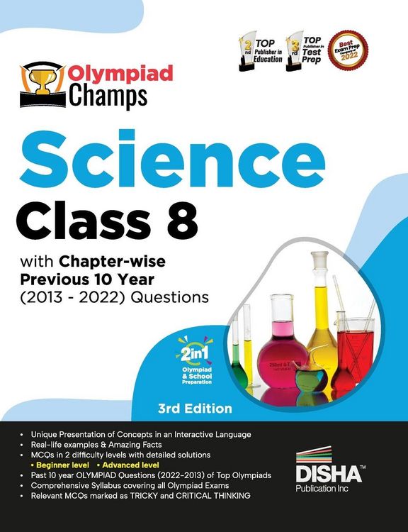Produktbild: Olympiad Champs Science Class 8 with Chapter-wise Previous 10 Year (2013 - 2022) Questions 5th Edition | Complete Prep Guide with Theory, PYQs, Past &