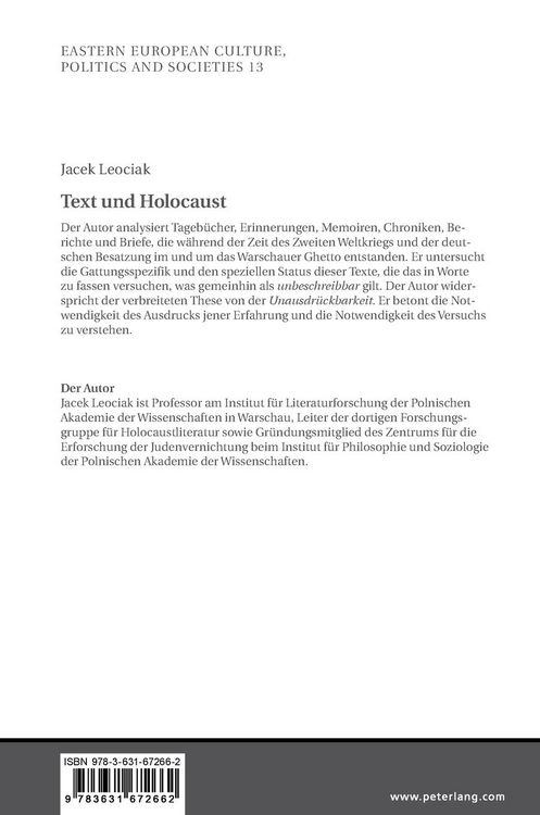 Produktbild: Text und Holocaust