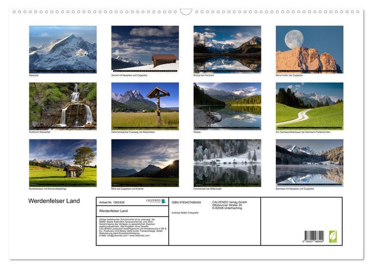 Produktbild: Werdenfelser Land (Wandkalender 2026 DIN A2 quer), CALVENDO Monatskalender