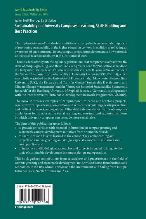 Produktbild: Sustainability on University Campuses: Learning, Skills Building and Best Practices