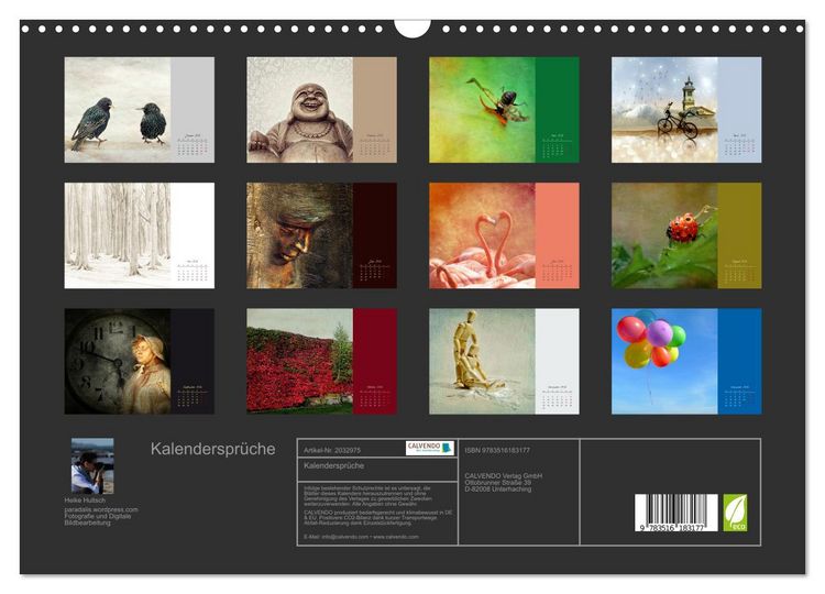 Produktbild: Kalenderspr&uuml;che (Wandkalender 2026 DIN A3 quer), CALVENDO Monatskalender
