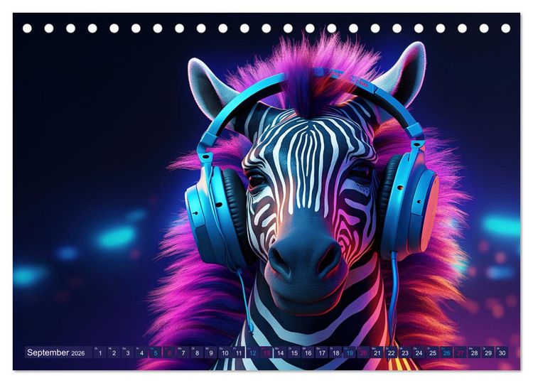 Produktbild: ZEBRAS - Modern Art (Tischkalender 2026 DIN A5 quer), CALVENDO Monatskalender