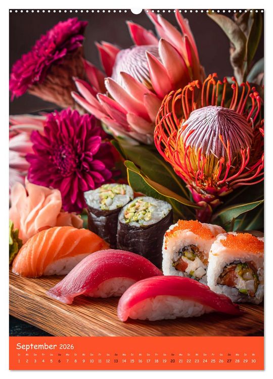 Produktbild: Sushi Kalender - Japanisches Essen f&uuml;r Sushi Liebhaber (hochwertiger Premium Wandkalender 2026 DIN A2 hoch), Kunstdruck in Hochglanz