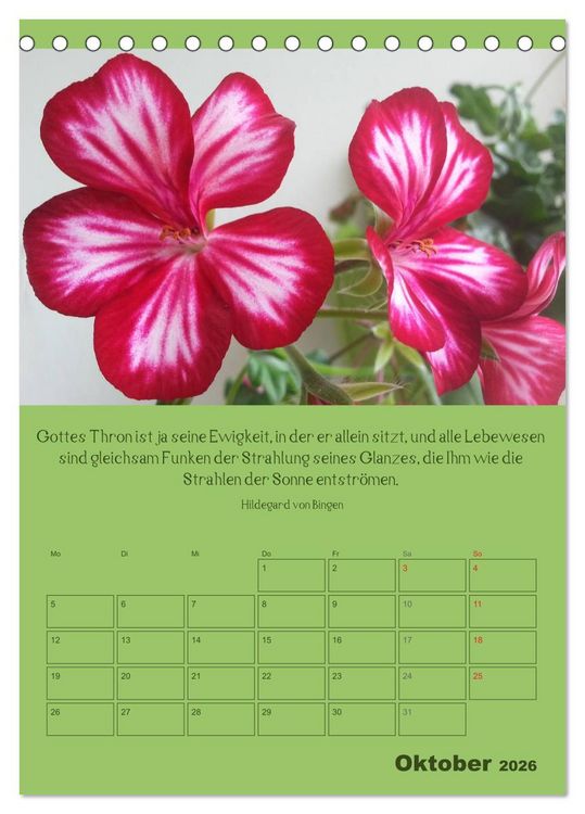 Produktbild: Erkenntnis und Weisheit - Hildegard von Bingen (Tischkalender 2026 DIN A5 hoch), CALVENDO Monatskalender