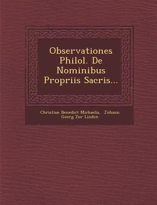 Produktbild: Observationes Philol. de Nominibus Propriis Sacris...
