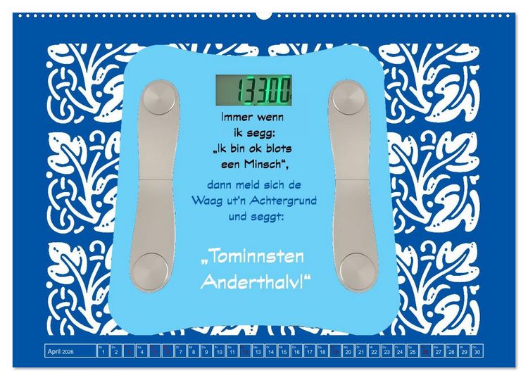 Produktbild: Plattd&uuml;tsche Cartoons (hochwertiger Premium Wandkalender 2026 DIN A2 quer), Kunstdruck in Hochglanz