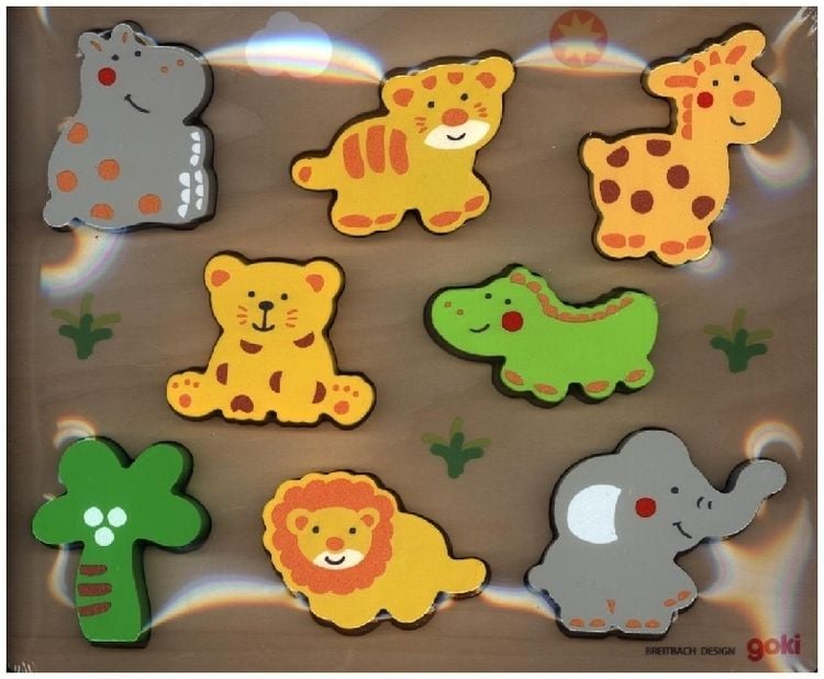 Produktbild: Goki 57809 - Einlegepuzzle Wilde Tiere