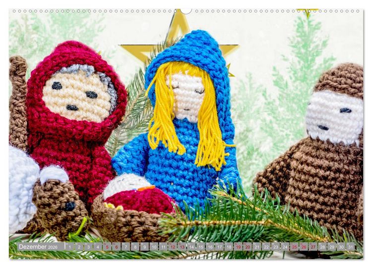 Produktbild: Amigurumi - Die geh&auml;kelte Welt (hochwertiger Premium Wandkalender 2026 DIN A2 quer), Kunstdruck in Hochglanz