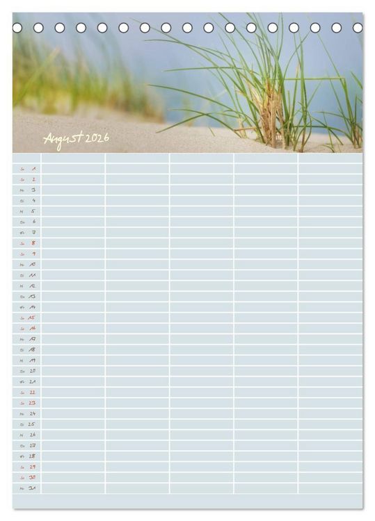 Produktbild: Kleine Sand-Sch&ouml;nheiten / Familienplaner (Tischkalender 2026 DIN A5 hoch), CALVENDO Monatskalender