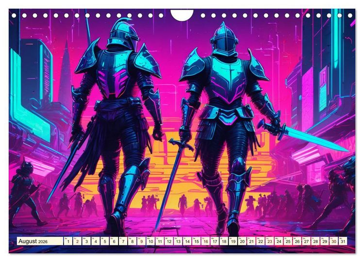 Produktbild: Fantasie - Futuristische Ritter (Wandkalender 2026 DIN A4 quer), CALVENDO Monatskalender